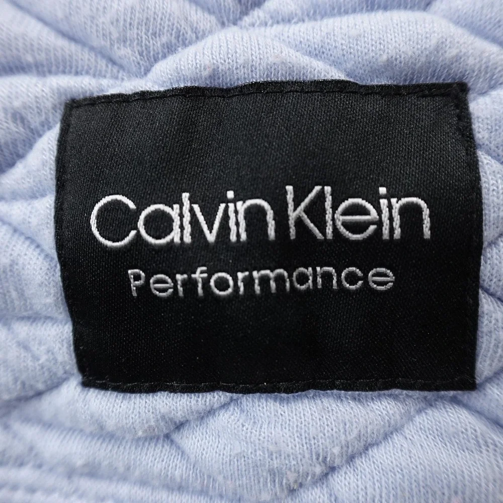 Calvin Klein Sweater Womens M Blue‎ Performance Quilted Funnel Neck Pullover Top